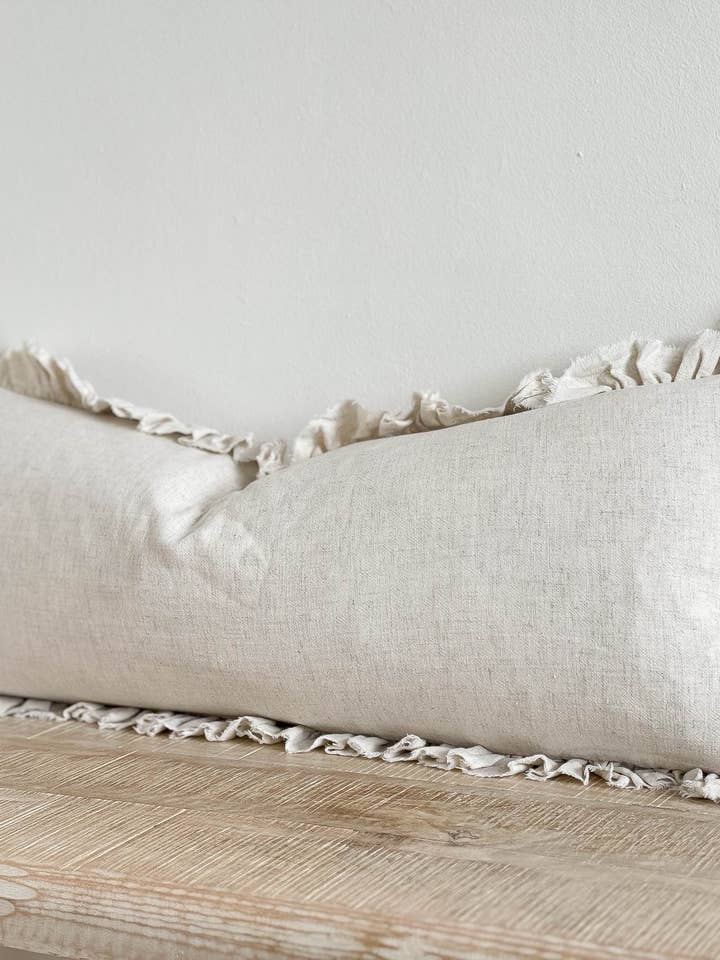 Copricuscino Grace in misto lino 80 x 30 cm - Sabbia per la vendita all'ingrosso da parte di Ellenvale Trade