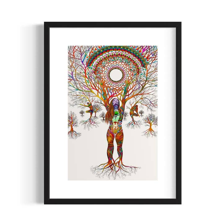 Frauenfigur, Baum des Lebens, Kunstdruck für den Großhandel von The Vela Ranch