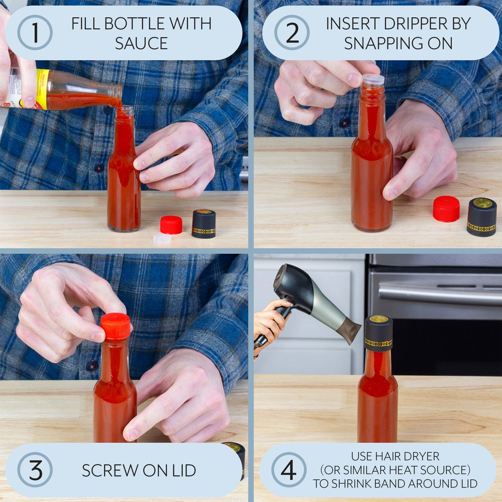 Kurated Korner - Wholesale Food Storage Container - Cornucopia 3oz Mini Hot Sauce Bottles or Replacements Parts10