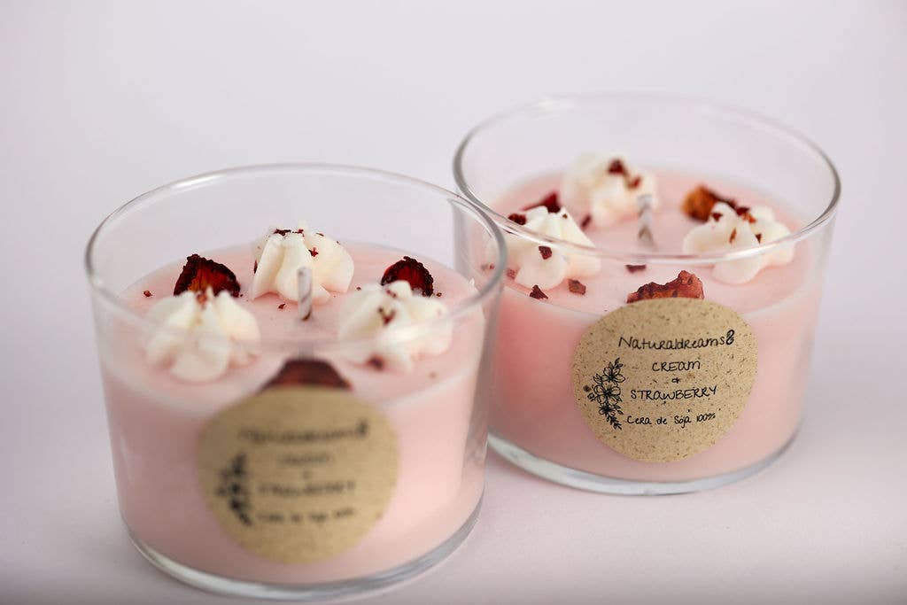 Naturaldreams8 - Wholesale Jar/Filled Candle - CREAM & STRAWBERRY SOY WAX CANDLE2