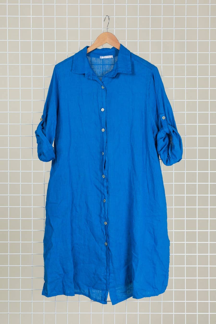 la maison des fibres naturelles - Venta al por mayor Vestido - Mujer - Vestido camisa de lino 100 % con botones, largo medio2