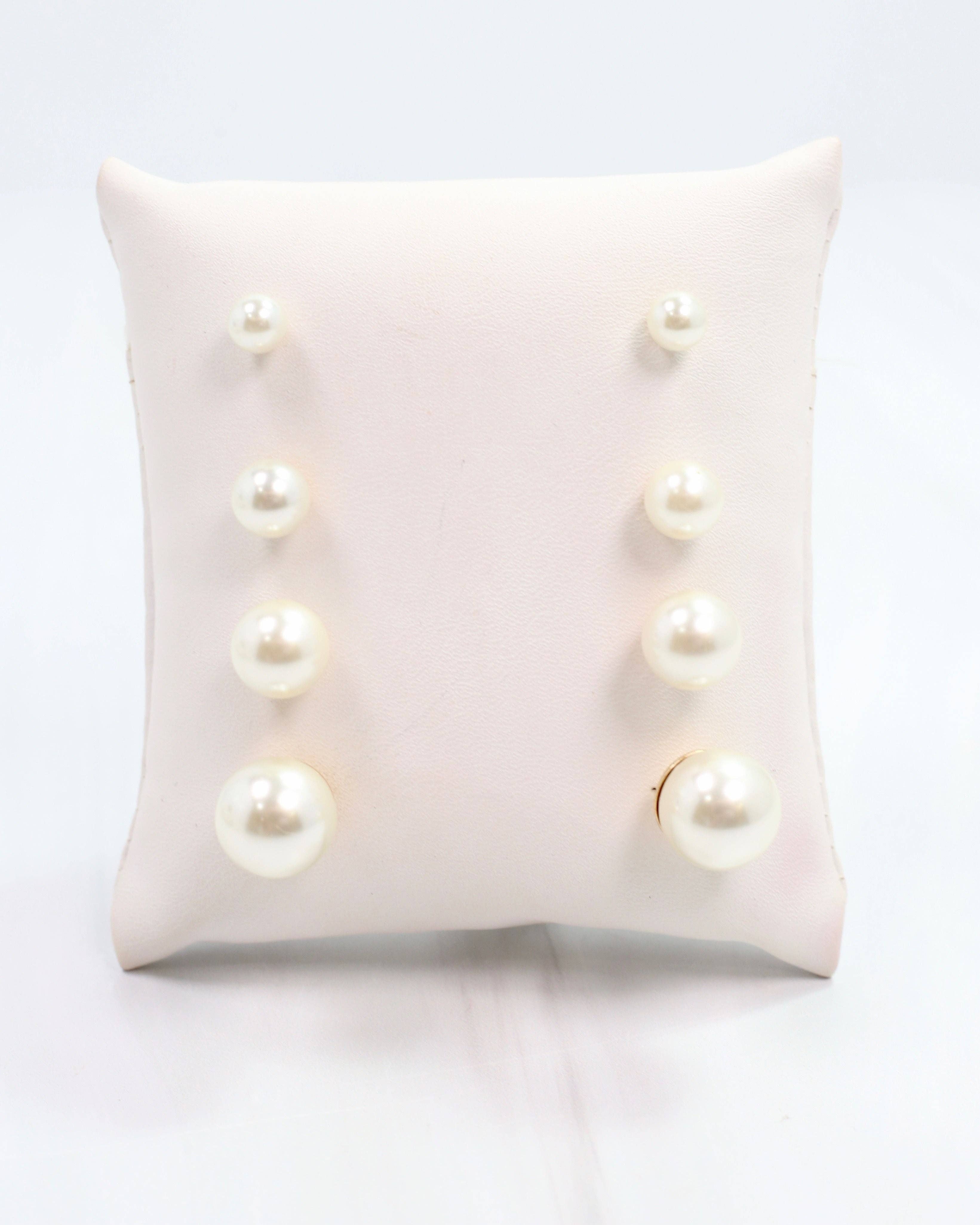 Caroline Hill - Vente Parures de bijoux - Ensemble de clous d'oreilles Britt Pearl Pearl1