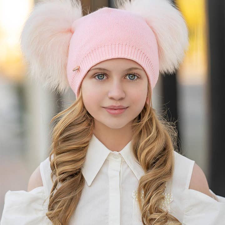 Petite Maison Kids - Vente Bonnet – enfant - Chapeau Angora Double Pom Nikita1