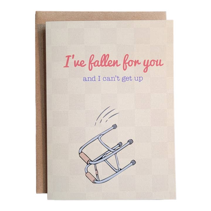 I've Fallen for You and I Can't Get Up - 5x7 Greeting Card for wholesale by Thanks You're Welcome