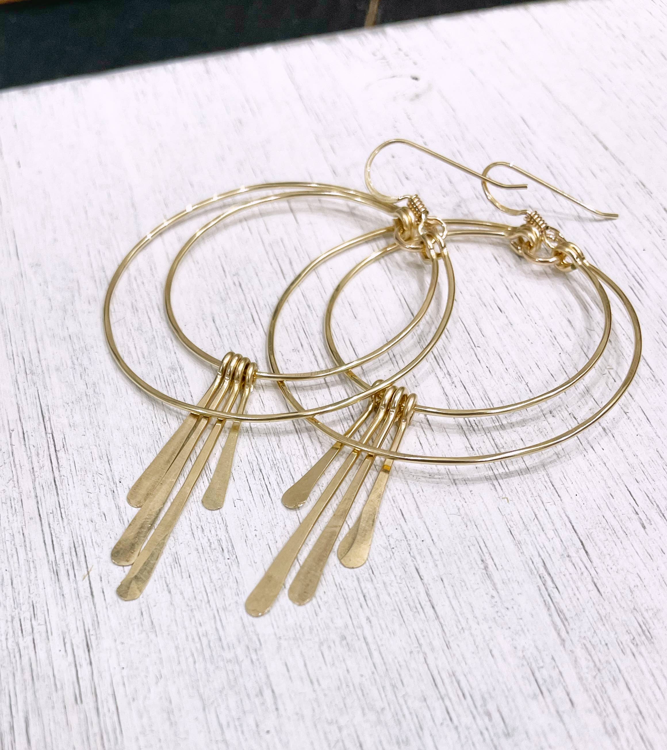 Quinn Sharp Handmade - Wholesale Hoop Earrings - Double Circle Hoop Metal Fringe | 14kt Gold Filled, Sterling0