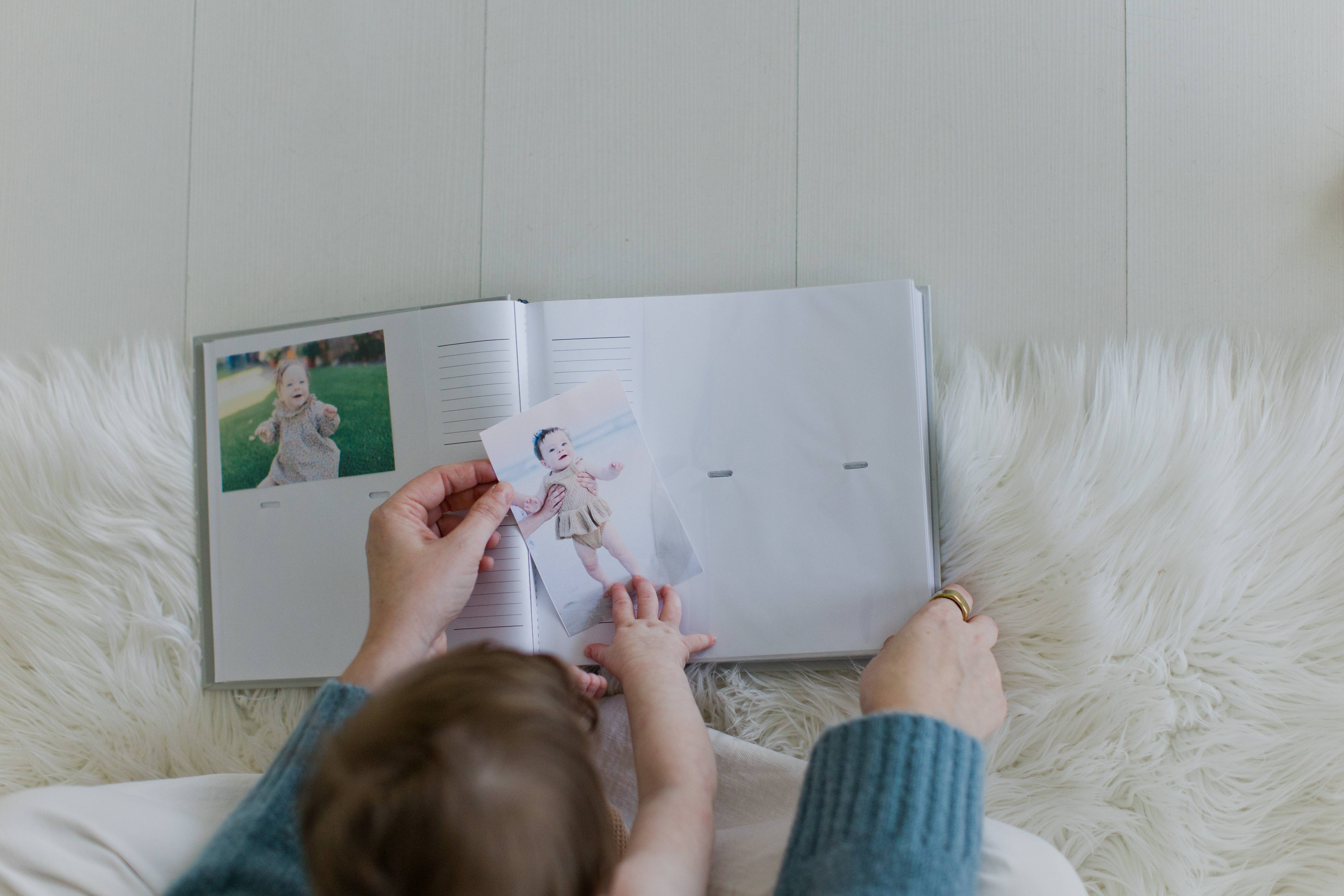 Pearhead - Wholesale Photo Album - Kids & Baby - Baby Photo Album with Guided Journal Pages, Gray Polka Dots8