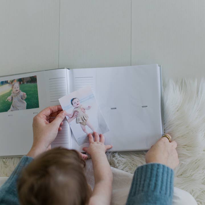 Pearhead - Wholesale Photo Album - Kids & Baby - Baby Photo Album with Guided Journal Pages, Gray Polka Dots8
