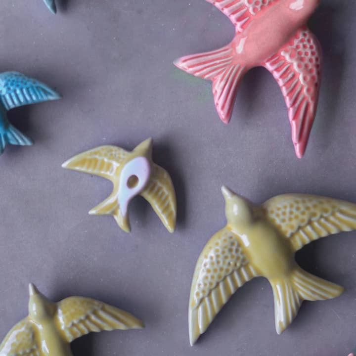 CerAmor Cerâmica - Venta al por mayor Figura decorativa - Set de 3 andorinhas de cerámica