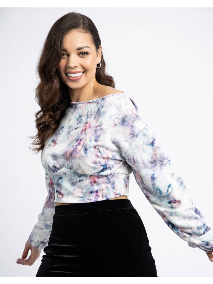 Chekani – wholesale Sweatshirt – Women's – Corset Back Sweatshirt Jumper in Tie Dye | Hermione3