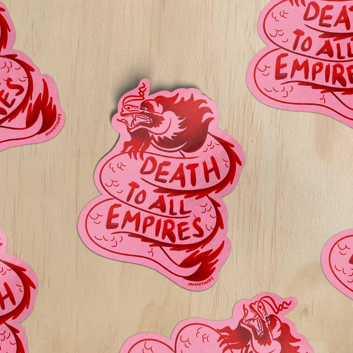 Death to All Empires Dragon Vinyl Sticker for wholesale by Moonymade