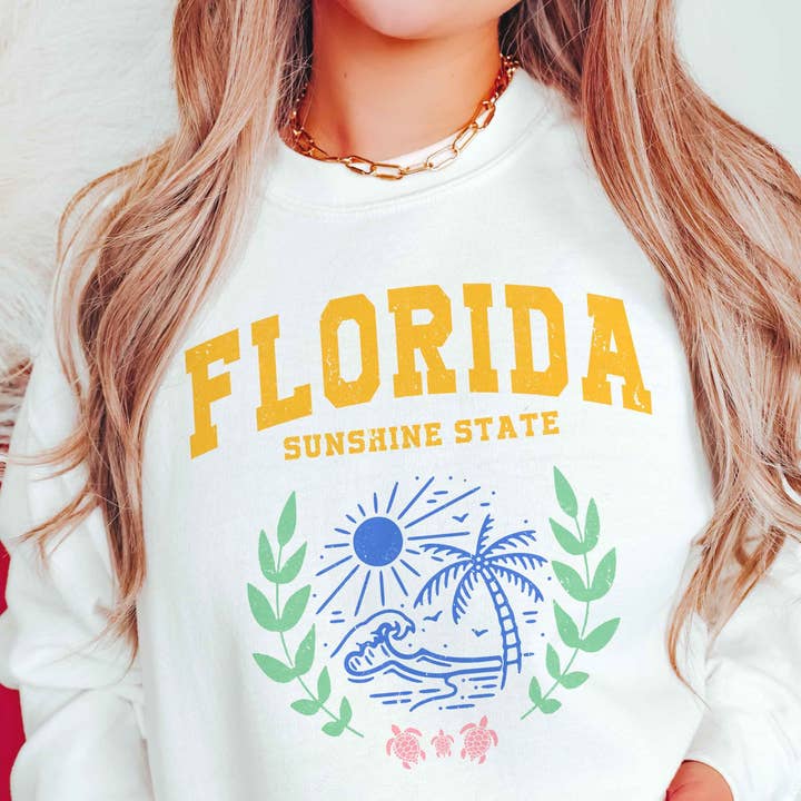 FLORIDA SUNSHINE STATE Grafisk Sweatshirt för wholesale av BLUME & CO.