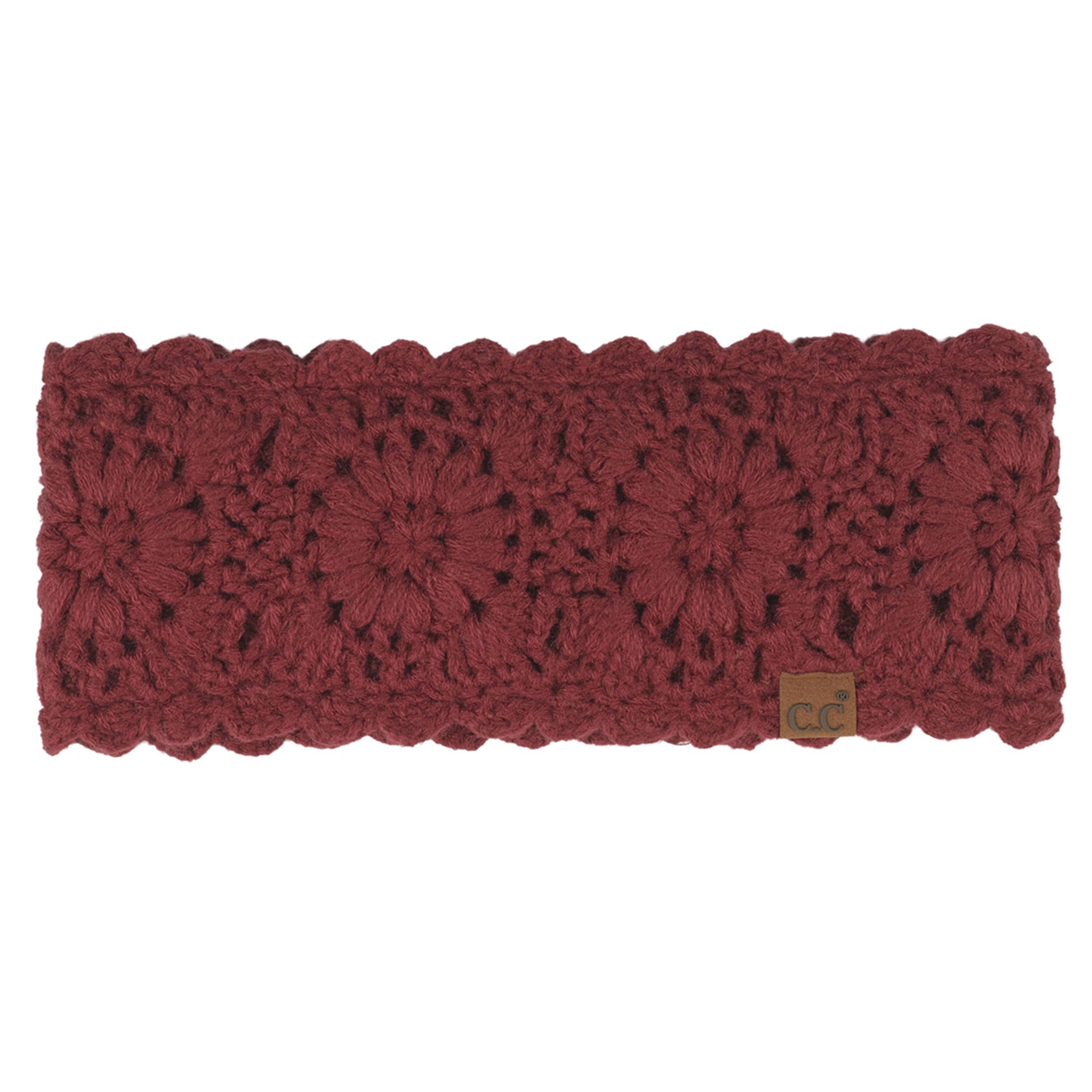 Hana - Vente Bonnet – femme - Bandeau Solide au Crochet Motif Fleur C.C0