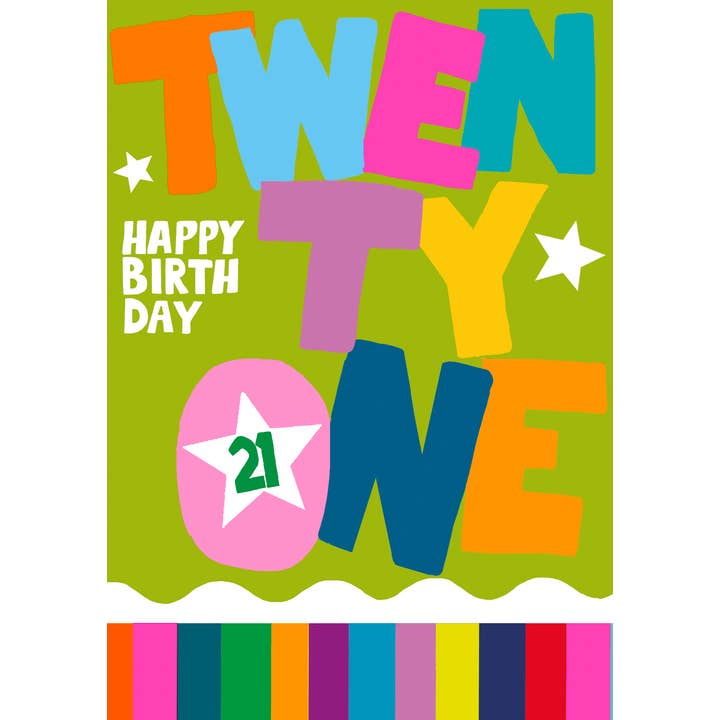 Paper Salad - Wholesale Everyday Greeting Card - TWENTY ONE BIG TEXT 21
