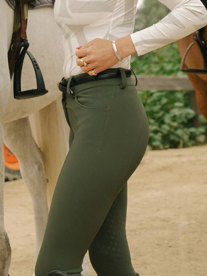 Compression Performance Breeches Green for wholesale on Faire2