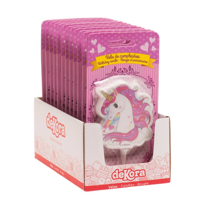 dekora – Großhandel Kuchenkerze – 12 KERZEN 2D ROSA EINHORN 7,5CM ANZEIGEN