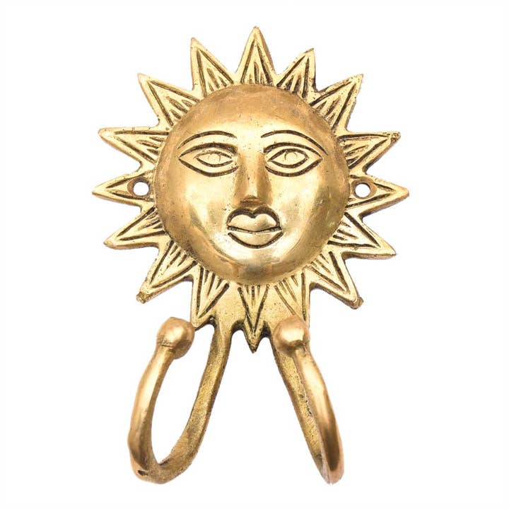 Gancho de pared resistente de latón para llaves, 6 piezas para venta al por mayor de Daana Paani LLC