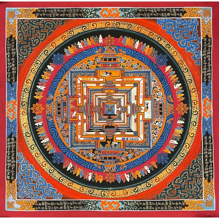 Pintura Thangka Tibetana do Mandala Kalachakra por atacado de Art Of Tibet
