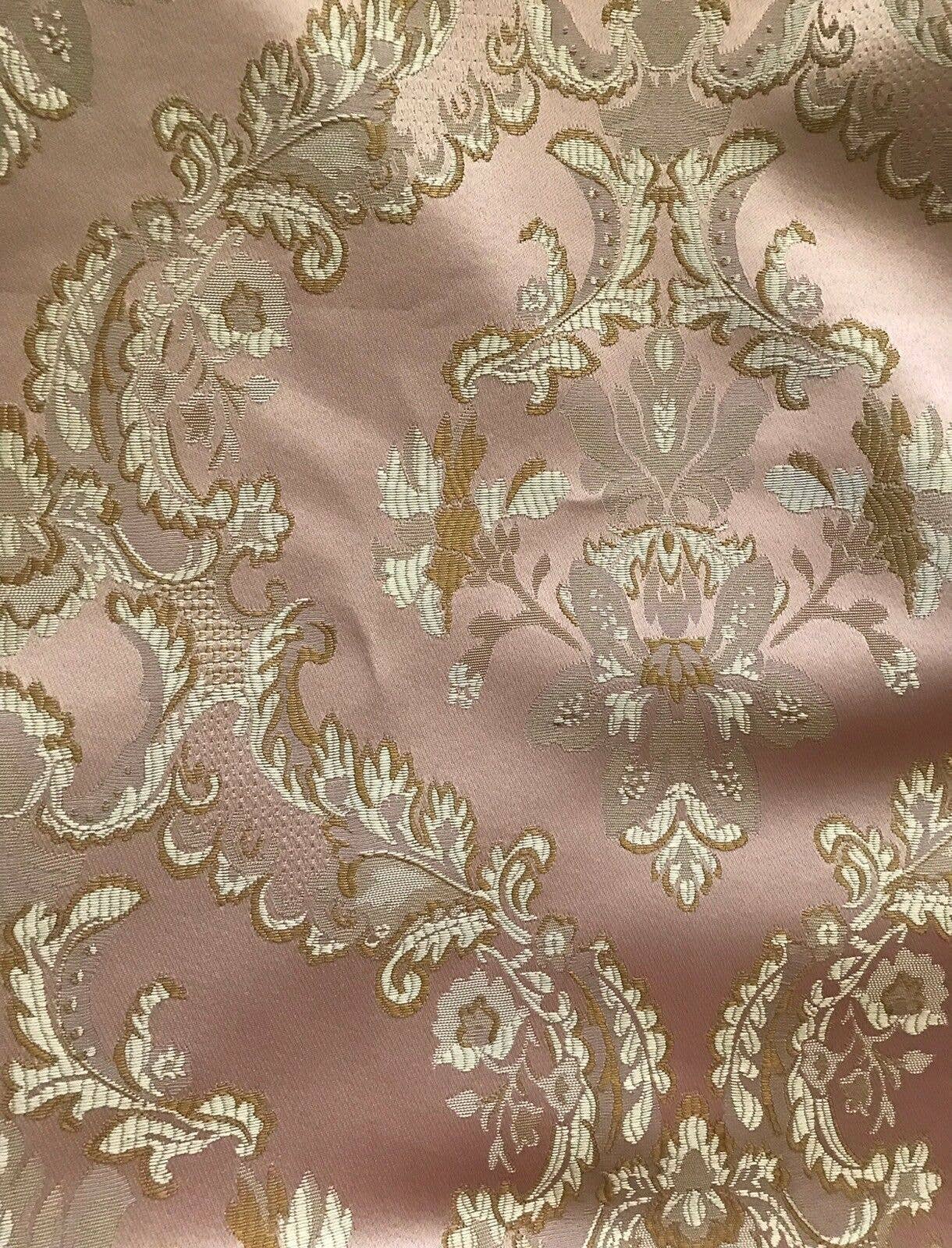 Fancy Styles Fabric – wholesale Fabric – 110” Wide- SALE! Prince Lucas Designer Brocade Jacquard Fabric- Antique Pink Gold- Damask9
