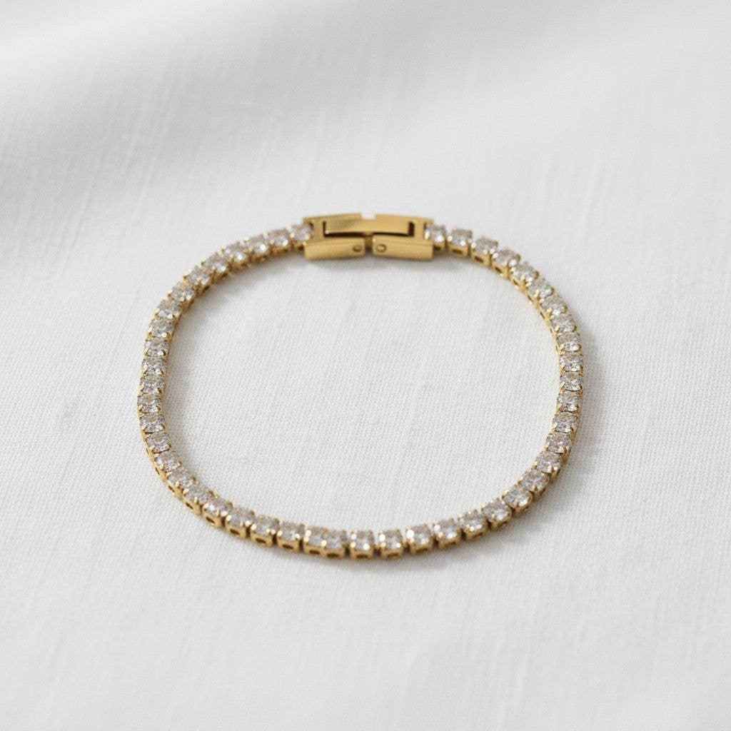 paperln - Vente Bracelets à breloques/pendentifs - Bracelet Charme Géométrique avec Accents Éblouissants