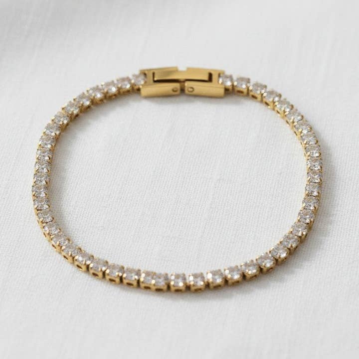 paperln - Vente Bracelets à breloques/pendentifs - Bracelet Charme Géométrique avec Accents Éblouissants0