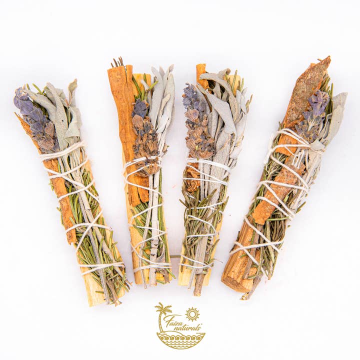 Faiza Naturals - Wholesale Sage Bundle - Palo Santo Floral Herb Sage Smudge - Exclusive Production