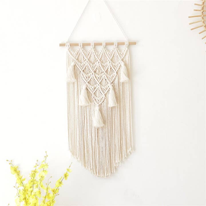 Zimt Gum Macrame Wandbehang für den Großhandel von Coco Carpets