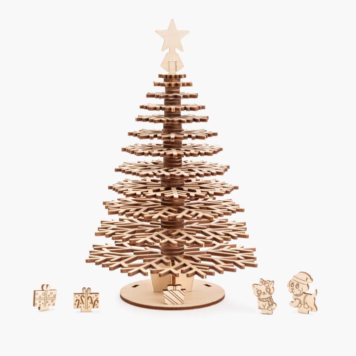 DIY Large Rotating Snowflake Christmas Tree kit for wholesale by scienceSeeds