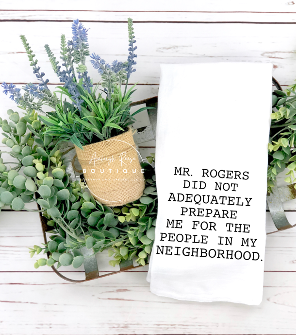 Trendy Chic Apparel LLC - Wholesale Tea Towel - Mr. Rogers Flour Sack Towel0