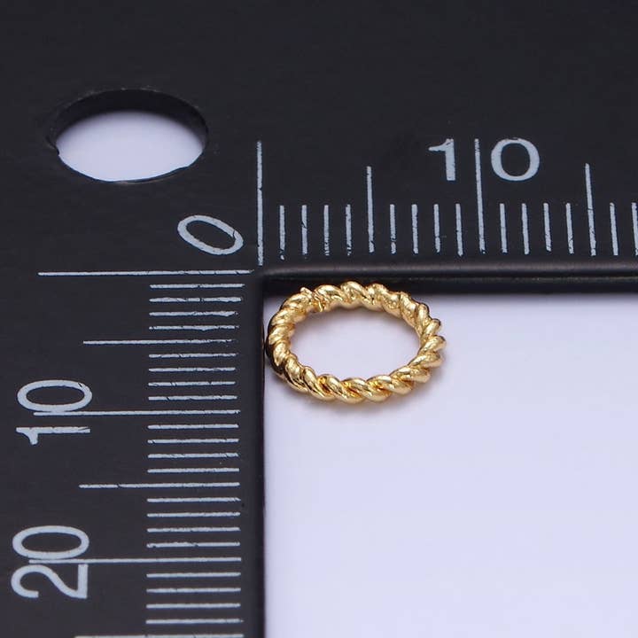 Aim Eternal - Wholesale Clasp - 16K Gold Filled 8mm Croissant Twist Closed Jump Ring Findings By Bag | Z7361
