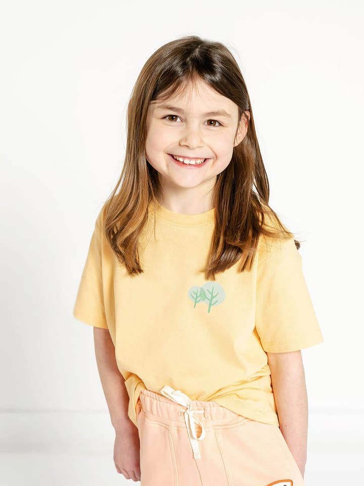 T-shirt en coton biologique pour enfant - Jaune pour la vente par Crann Organic