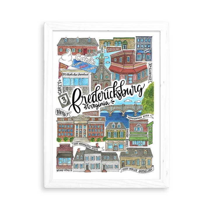 Fredericksburg, VA Art Print for wholesale by Mad Kitchen Co.