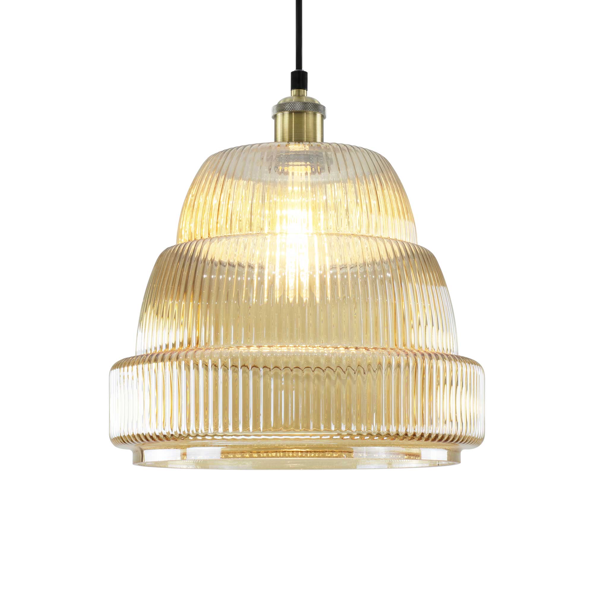 C-Création - Wholesale Kroonluchter/hangend licht - Gekleurd geribbeld glazen hanglamp Chani10