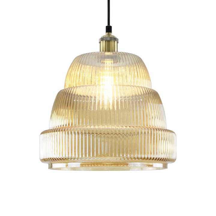 C-Création - Wholesale Kroonluchter/hangend licht - Gekleurd geribbeld glazen hanglamp Chani10