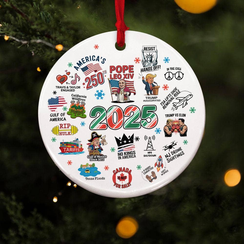 TMLECOM LTD – wholesale Ornament – 2025 Year in Review Ornament, Funny 2025 Christmas Ornament0