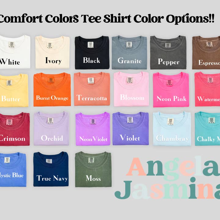 Angela Jasmina - Wholesale T-Shirt - Women's - Cross Embroidered Comfort Colors Tee