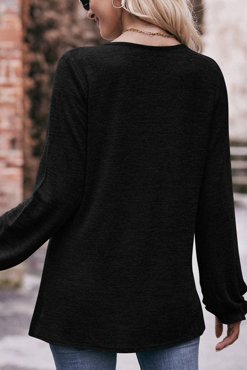 Lily Clothing - Wholesale Knit Top - Women's - WOMEN OVERSIZED LOOSE FIT SHIRRED PULLOVER TOP_CWTTL094015