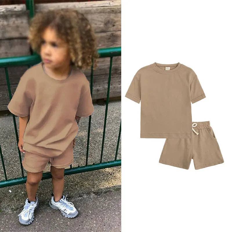 RocketBaby - Vente Ensemble haut et short – enfant - Ensemble combinaison 2 pièces pour enfants avec t-shirt et short multicolore1