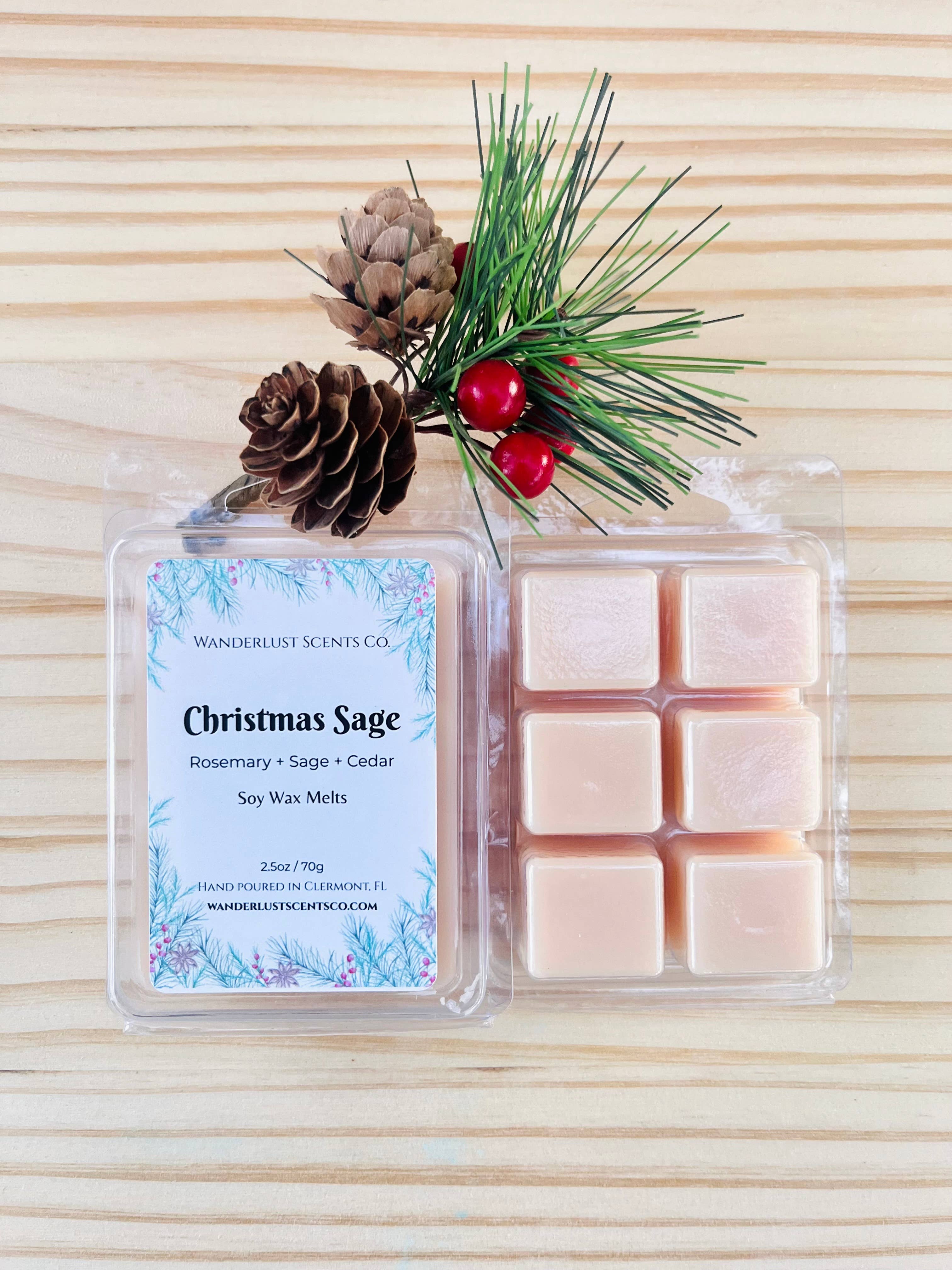 Wanderlust Scents Co. – wholesale Wax melt – Christmas Soy Wax Melts Clam Shell2