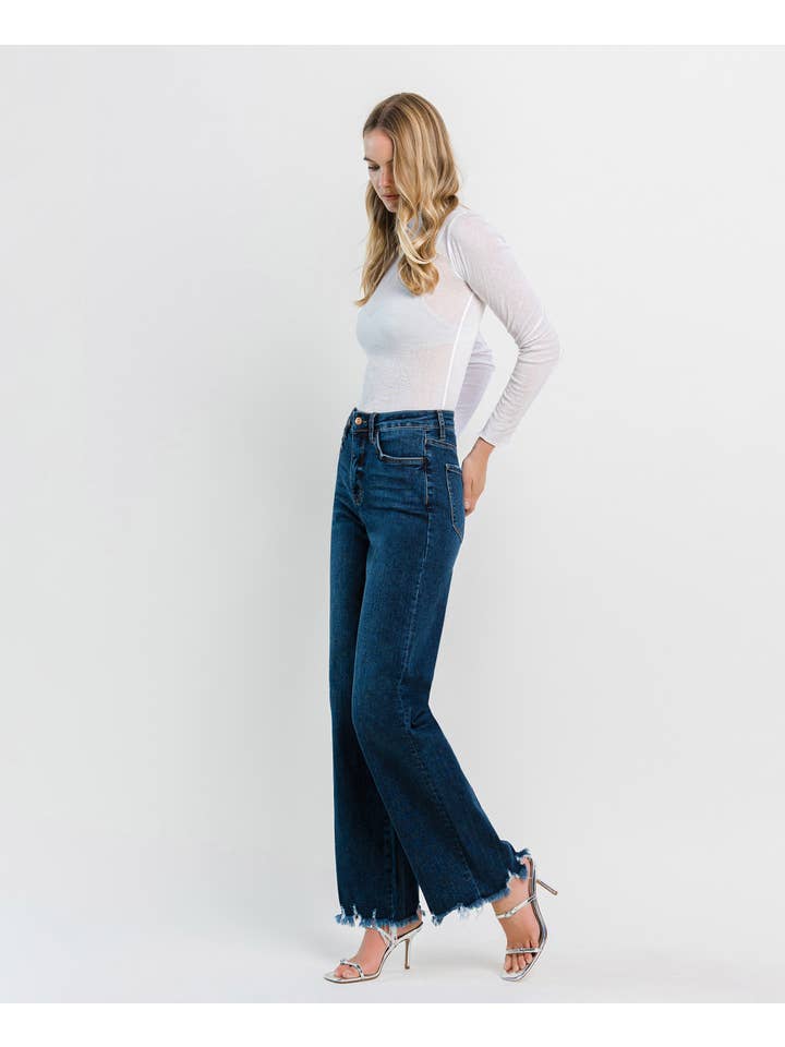 MEDIUM DARK DENIM TUMMY CONTROL 90'S VINTAGE SUPER HIGH RISE LOOSE LV1210MD for wholesale on Faire