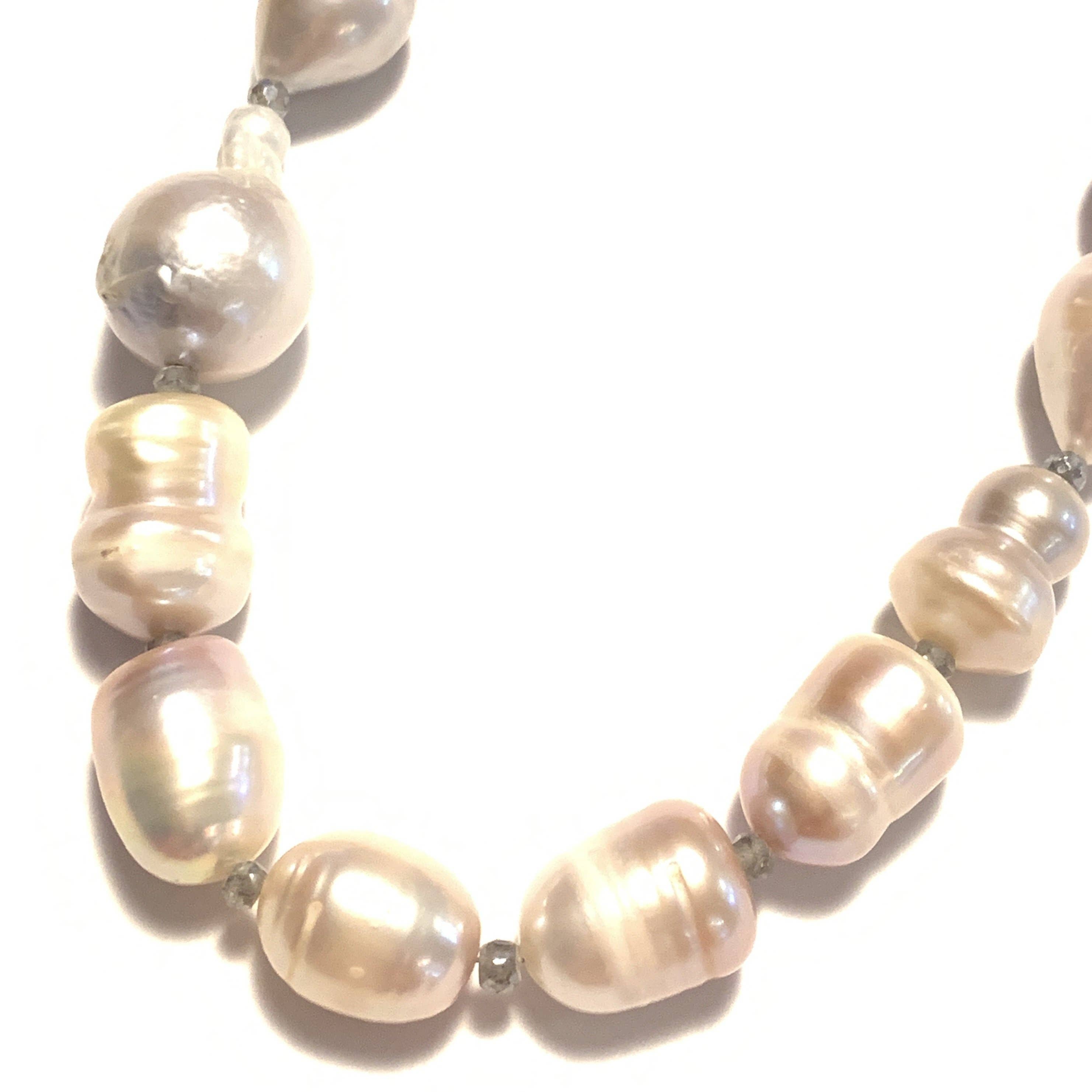 Solid Design Studios - Wholesale Beaded/Pearl Necklace - Peach Freshwater Pearl Necklace With Labradorite3