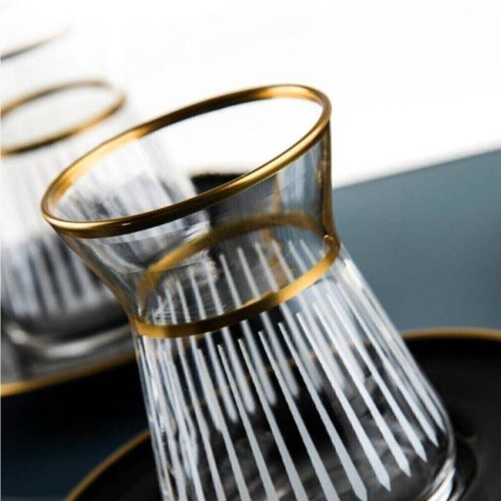 benjashop - Wholesale Tea Set - Paşabahçe 12 Pieces Luxury Irem Tea Set Turkish Tea Set4