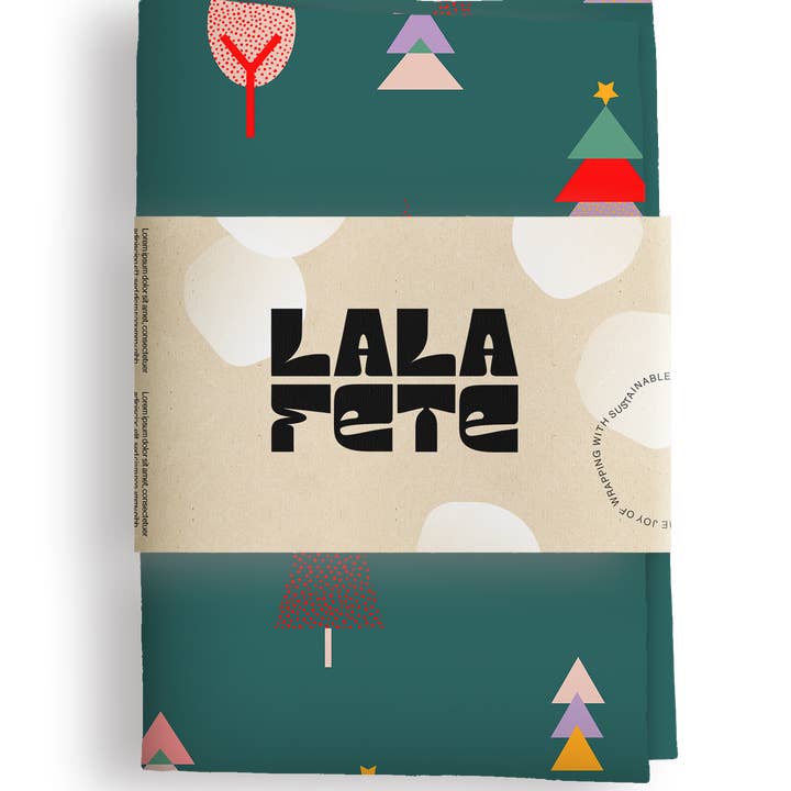 Lala Fete - Wholesale Flat Wrap - Xmas forest green