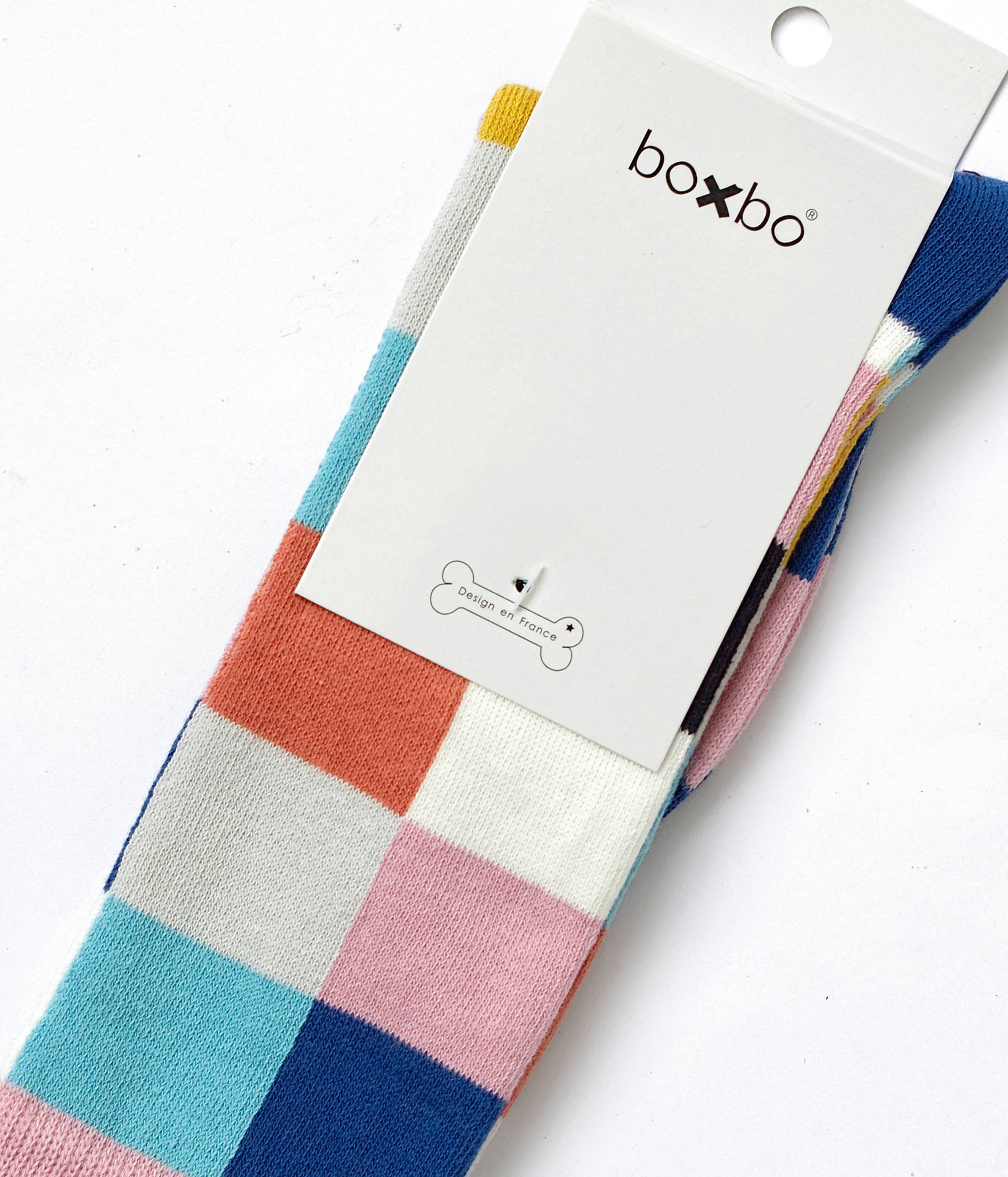 BOXBO – wholesale Strumpor - Barn – Knästrumpor Flower i färgglada rutor2