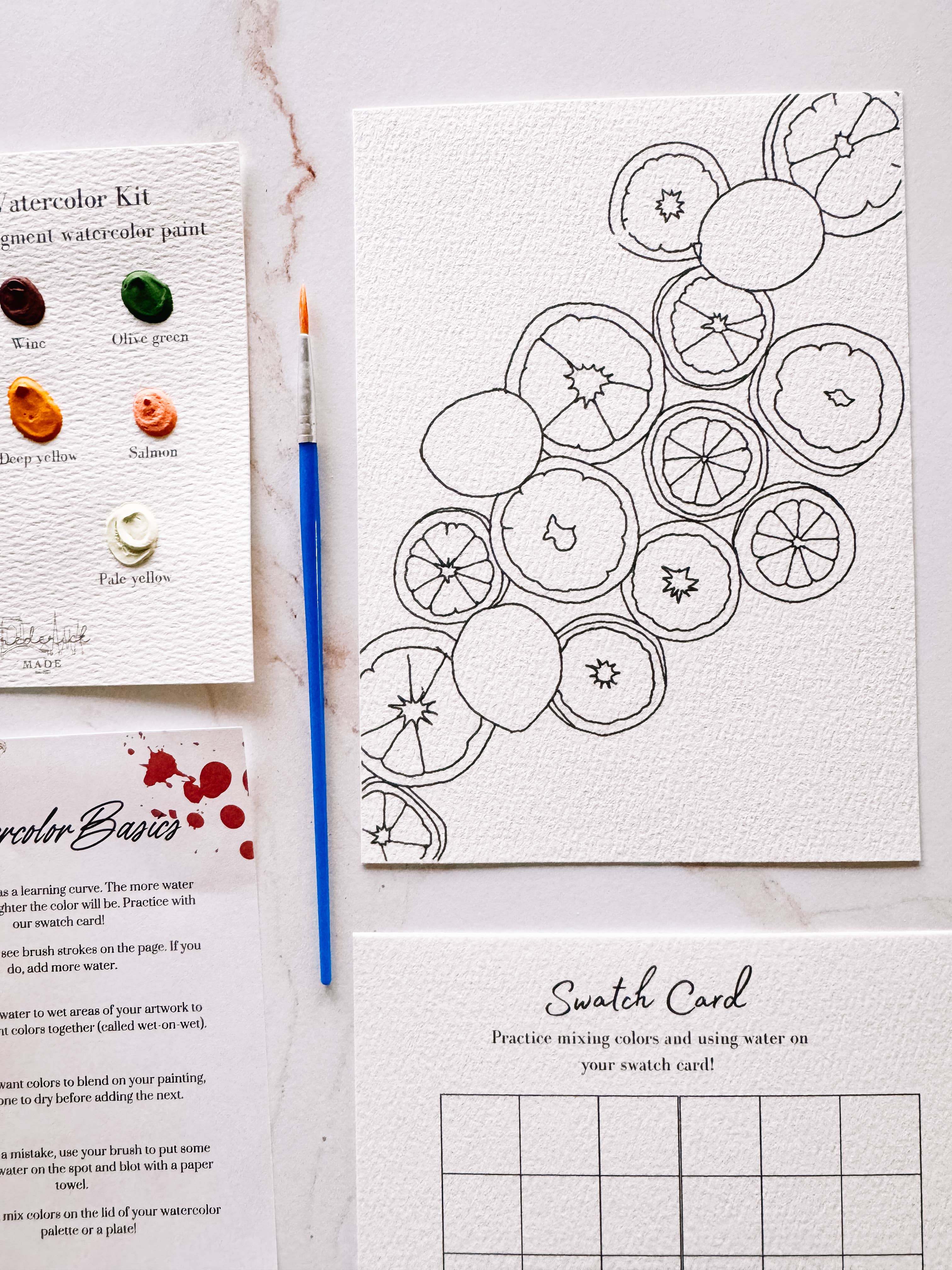 Frederick Made - Wholesale DIY Craft Kit - Citrus MINI Watercolor Kit5