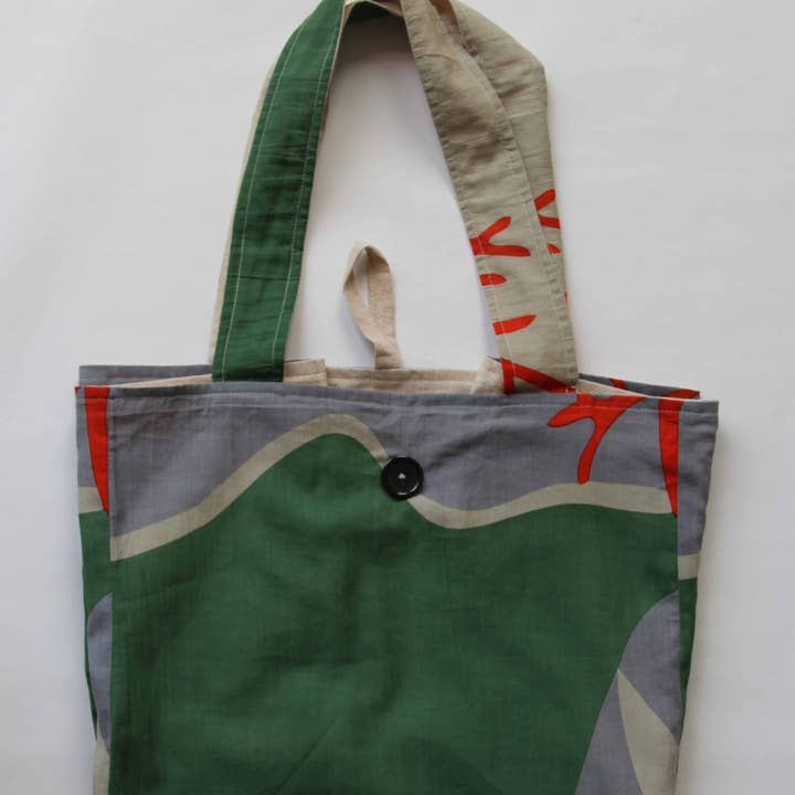 Les Belles Vagabondes - Wholesale Beach Bag - Luna Khaki Upcycling Bag Cotton Tote0