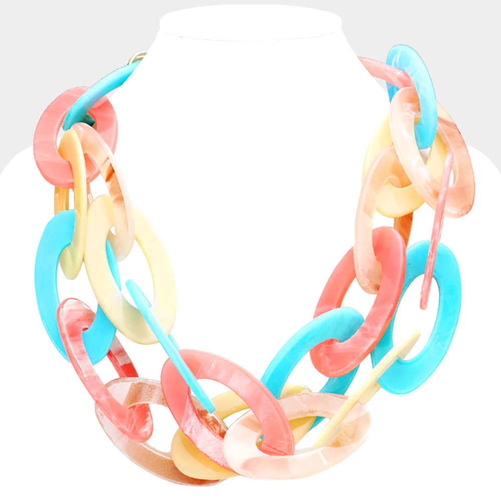 Sensibling Corp. - Wholesale Jewelry Set - Celluloid Acetate Link Necklace
13