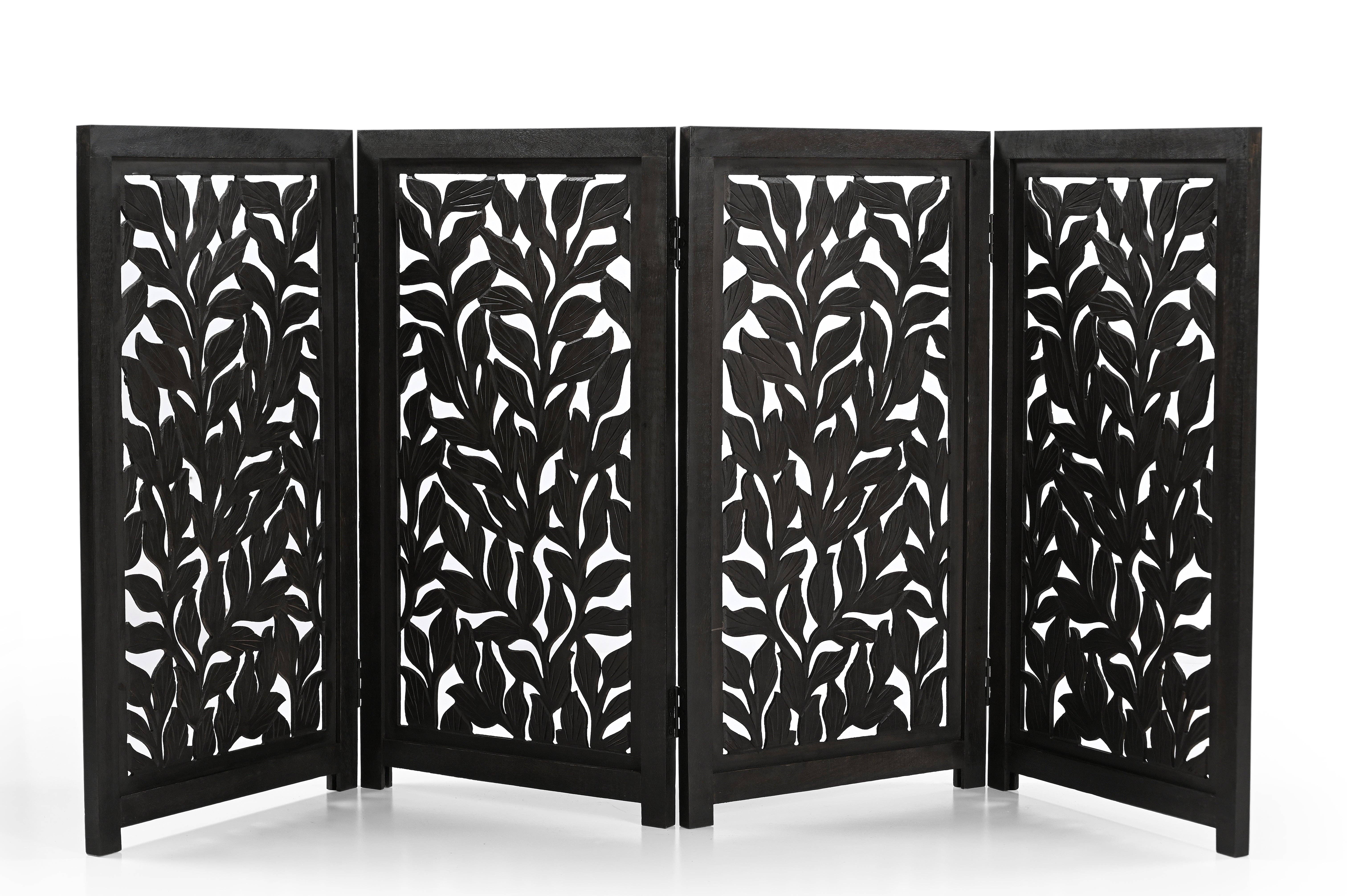 iAnanas - Wholesale Pet Folding Gate - Dog - Handmade Mango Wood Dog Gate - Freestanding 4-Piece Pet Gate, Light Brown, Foldable Safety Fence & Fireplace Guard for Dogs, Cats & Children - 180x2x84 cm1