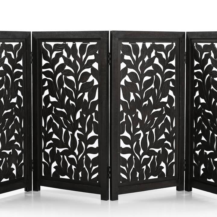 iAnanas - Wholesale Pet Folding Gate - Dog - Handmade Mango Wood Dog Gate - Freestanding 4-Piece Pet Gate, Light Brown, Foldable Safety Fence & Fireplace Guard for Dogs, Cats & Children - 180x2x84 cm1