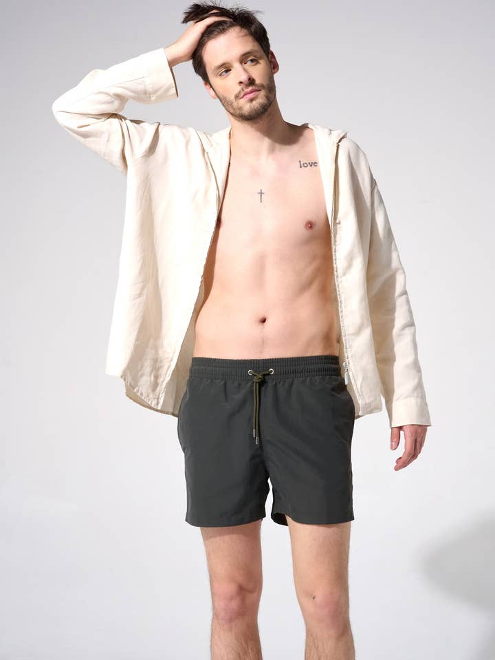 Short de bain - Uni kaki pour la vente par APNEE