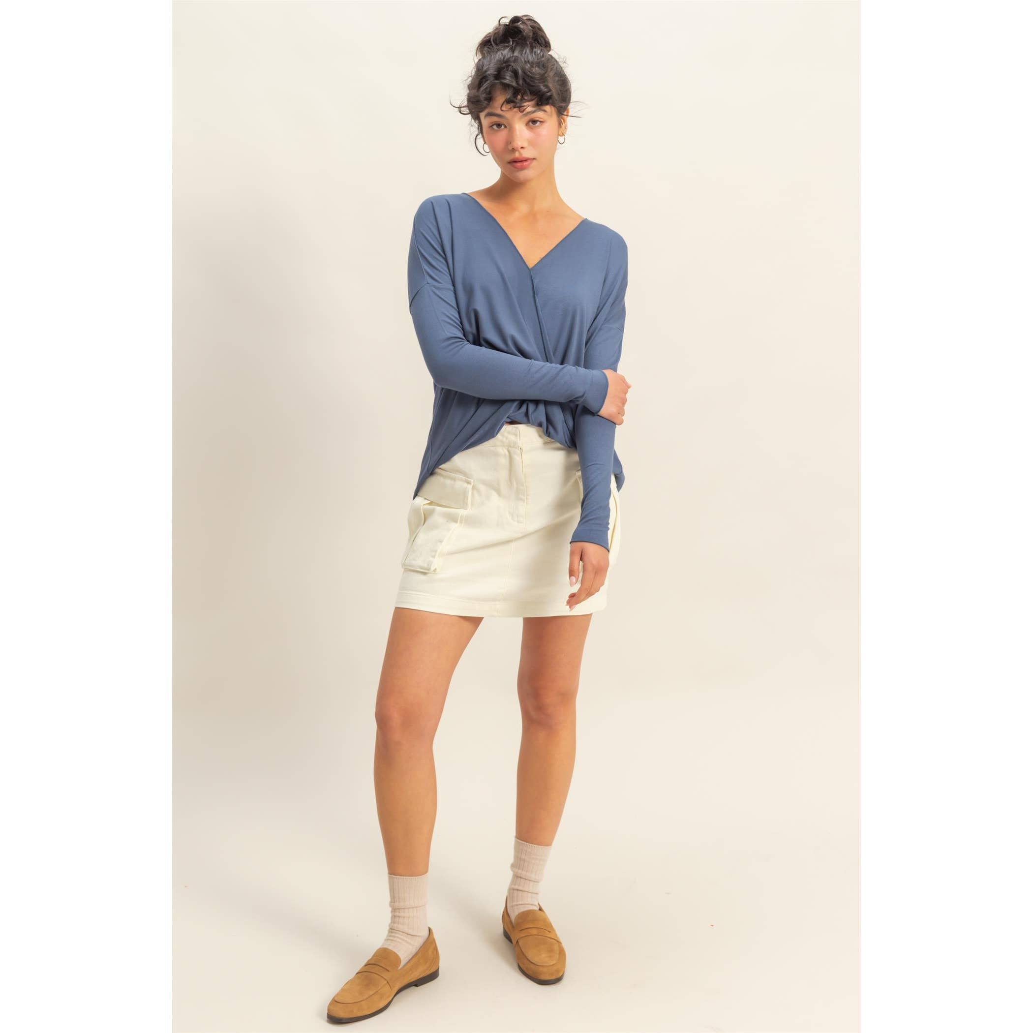 Double Zero - Vendita all'ingrosso Camicia - Donna - Top a maniche lunghe drappeggiato5